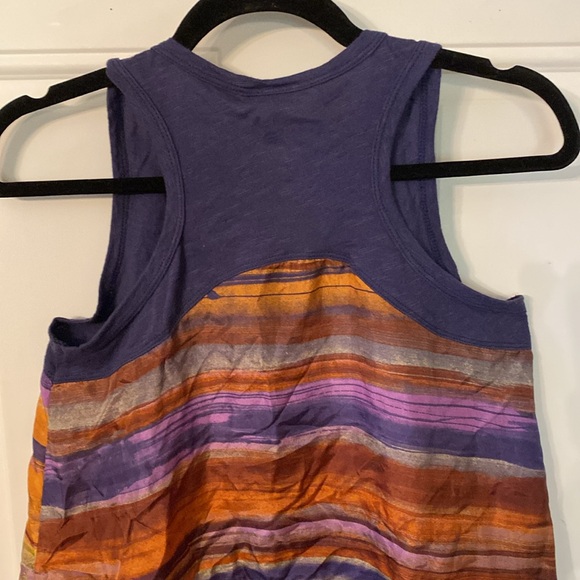 Anthropologie Left of Center Silk Flowy watercolor Striped Tank Sleeveless Top - Picture 4 of 10